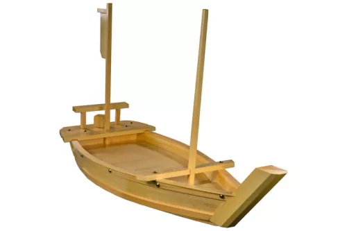 Łódka drewniana dekoracyjna sushi 90 cm