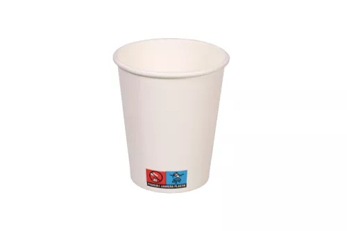 Kubek papierowy 1-warstwowy biały 250ml śr. 80 mm (z logo żółw)