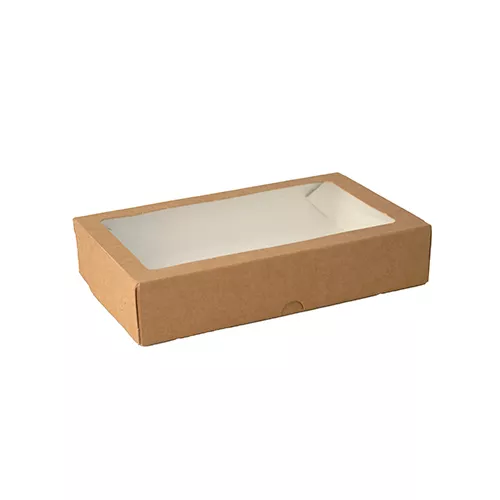 Pudełko papierowe 20×10×4 cm (HP05) z okienkiem do sushi, ciast, na prezent i nie tylko!