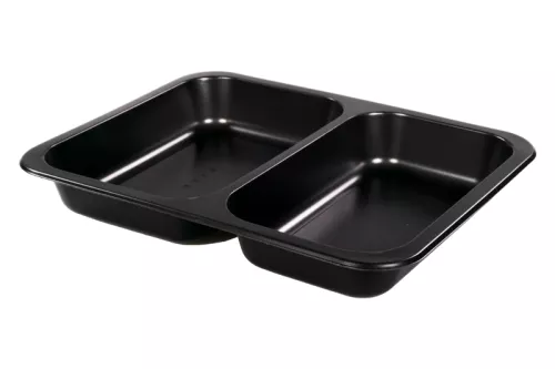 Pojemnik obiadowy 2-dzielny czarny 227x178x30 mm LITE do zgrzewu