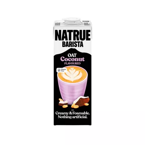 NATRUE Barista Oat Coconut Drink - kremowy napój owsiany, przełamany wyraźnym smakiem kokosa