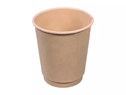 Kubek BIO papierowy dwuwarstwowy kraft (z bambusa)+ PLA kompostowalny 200 ml śr. 80 mm