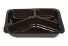 Pojemnik obiadowy 3-dzielny czarny PP 227x178x40 mm do zgrzewu