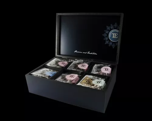 Prezenter / skrzynka drewniana / pudełko drewniane czarne Teahouse Exclusives do Luxury Tea Bag/ Gou