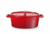 GARNEK ŻELIWNY EMALIOWANY, HENDI, 4,4L, CZERWONY, 365X290X(H)115MM, OWALNY