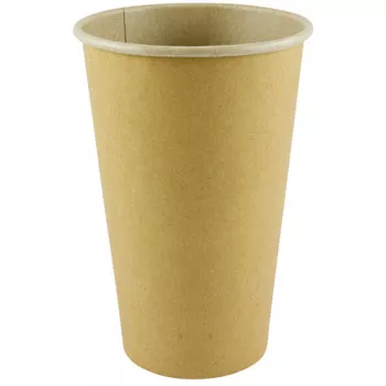 Kubek papierowy brązowy jednowarstwowy powlekany PLA 16oz (400ml) śr. 90 mm