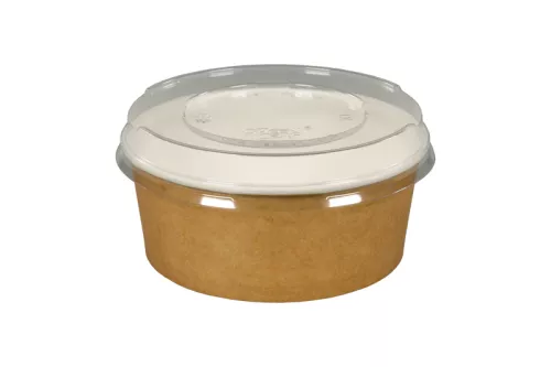 Pojemnik sałatkowy papierowy brązowo-biały GREEN LEAF 750 ml śr. 150 mm (spód)
