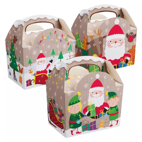 Pudełko z rączką MEAL BOX motyw świąteczny XMAS 152x100x102mm