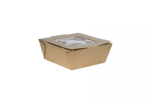 Pudełko papierowe ŚREDNIE 780ml do dań gorących 125x125x60mm z okienkiem