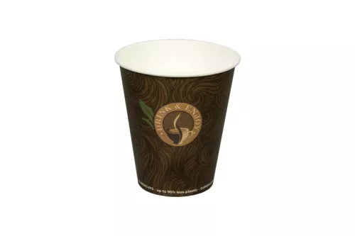 Kubek papierowy 1-warstwowy drink & enjoy 300ml/12 oz śr. 90 mm (z logo żółw)
