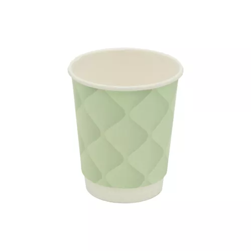 Kubek papierowy 2-warstwowy 'Kołderka' 250 ml śr. 80 mm ZIELONY (z logo żółw)