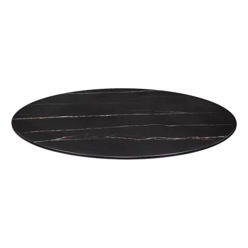 Blat okrągły kamienny śr.70 cm czarny