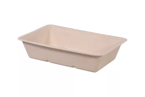 Tacka z pulpy trzcinowej eco natural 108x162x36 mm Great To Go , Bioware