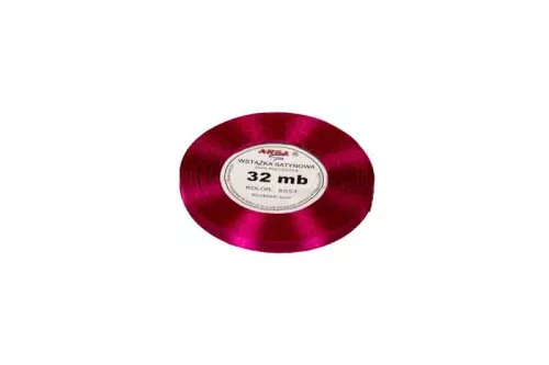 Wstążka satynowa 6mm/32m ciemny róż