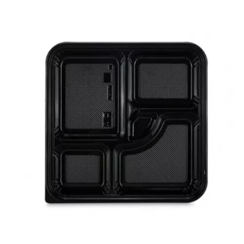 Opakowanie na sushi 5-komorowe 271x271x42+20 mm (HPJ8307) komplet