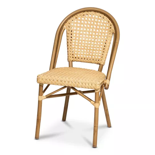 Krzesło ogrodowe CALAIS kremowe, aluminiowa rama, rattan syntetyczny