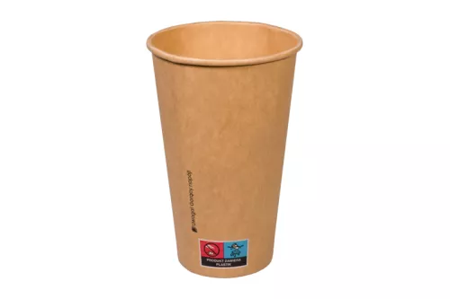 Kubek papierowy premium 400ml śr. 90 mm 1-warstwowy kraft (z logo żółw)