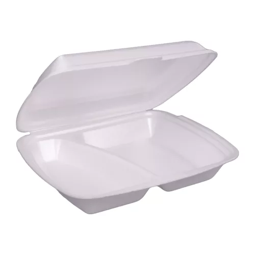 Menu Box 2-dzielny biały styropianowy