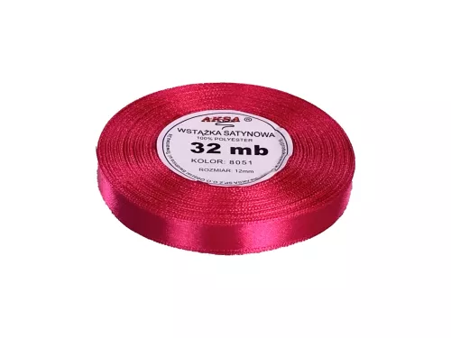 Wstążka satynowa 12mm/32m różowa