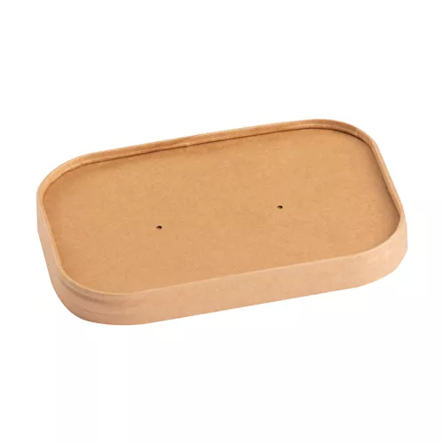 Wieczko papierowe kraft do pojemnika prostokątnego 500/750/1000ml kraft 170x120mm