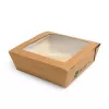 Pojemniki sałatkowe z papieru, z okienkiem z PLA  650 ml, 4,5 cm x 12 cm x 12 cm,