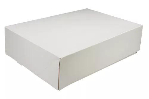 Kartonik na torty z wieczkiem klapowym 31x22x8 cm biało-brązowy