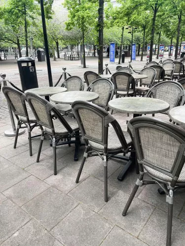 Krzesło ogrodowe PARIS khaki, aluminiowa rama, texteline