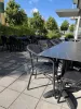 Fotel ogrodowy MONACO czarny, aluminiowa rama, texteline