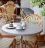 Krzesło ogrodowe PARIS zielono-kremowe, aluminiowa rama, rattan syntetyczny