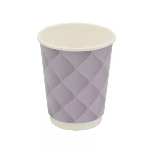 Kubek papierowy 2-warstwowy 'Kołderka' 300 ml śr. 90 mm LILA (z logo żółw)