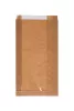 Torba papierowa fałdowa 28x15x4 cm brązowa kraft z okienkiem z folii PP w fałdzie