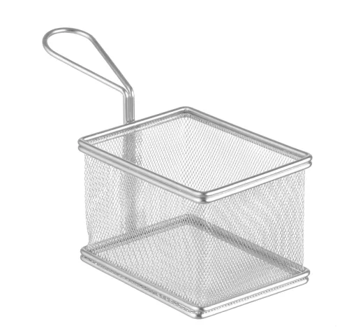Koszyk metalowy na frytki i smażone przekąski 12,5x10x8,5(h) cm