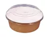Wieczko rPET do pojemnika sałatkowego brązowo-białego GREEN LEAF 1100/1300ml śr. 180mm