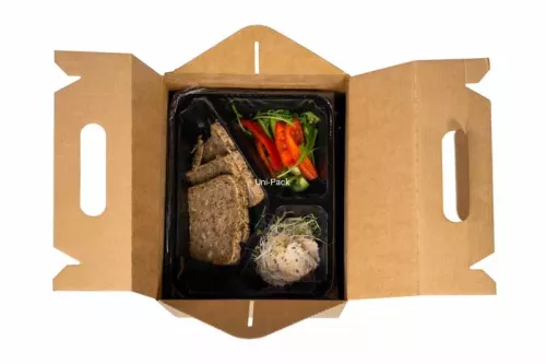 Pudełko cateringowe z uchwytem DIETA BOX na zestawy obiadowe 23x19x26/31 cm