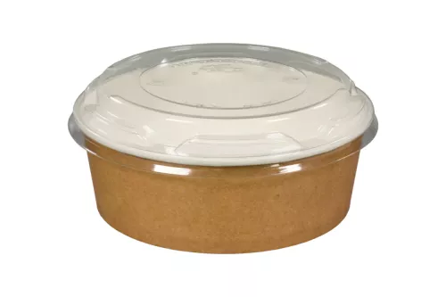 Pojemnik sałatkowy papierowy brązowo-biały GREEN LEAF 1100 ml śr. 180 mm (spód)