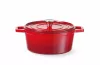GARNEK ŻELIWNY EMALIOWANY, HENDI, 3,7L, CZERWONY, 317X240X(H)105MM