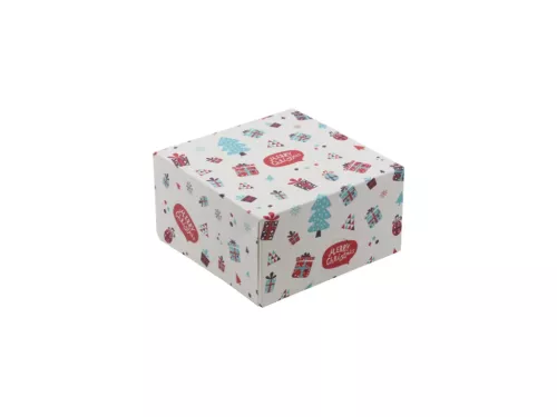 Kartonik na ciasto motyw Świąteczny 13x13x7 cm Merry Christmas