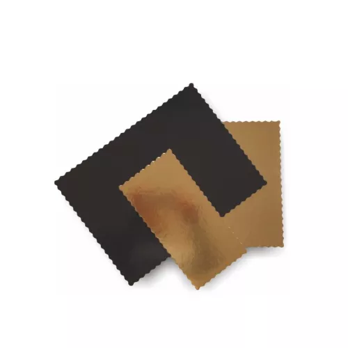 Podkład cukierniczy 40x60cm czarno-złoty ząbkowany prostokątny 2400g