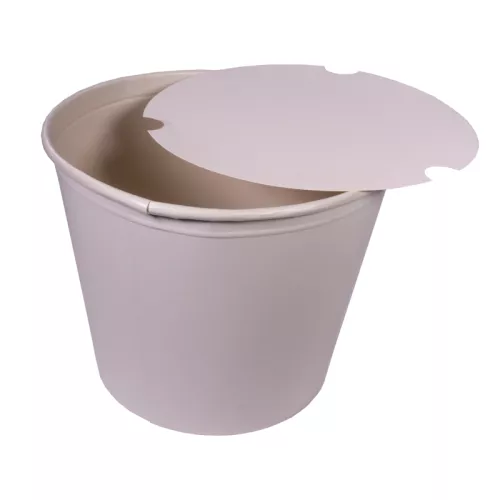 Wiaderko papierowe z wieczkiem 4,1L kubełek na popcorn/kurczaka biały