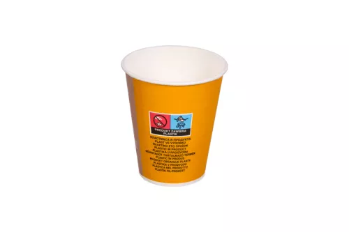 Kubek papierowy 1-warstwowy 'coffee to go' 150ml śr.70 mm (z logo żółw)