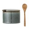 CUKIERNICA CERAMICZNA BLOOMINGVILLE Z DREWNIANĄ ŁYŻKĄ