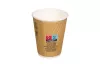 Kubek papierowy fala natural 2-warstwowy 300 ml śr.90 mm (z logo żółw)