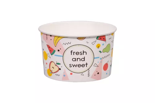 Pojemnik papierowy na lody i desery 245ml – wzór fresh and sweet