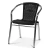 Fotel ogrodowy ALU-BISTRO czarny, aluminiowa rama, rattan syntetyczny