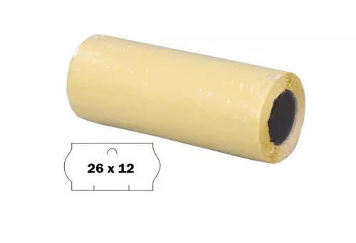 Taśma do metkownicy 26x12 mm z falbanką, biała