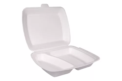 Menu Box 2-dzielny biały styropianowy
