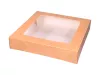 PUDEŁKO PAPIEROWE + PE SUSHI Z OKIENKIEM KRAFT 25*25*5 CM (195)