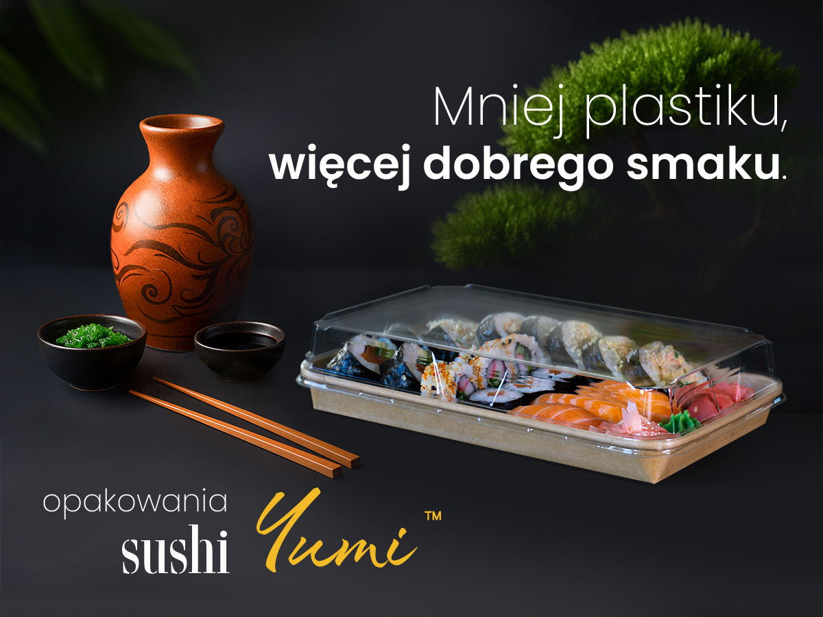 Yumi™ – ekologiczne papierowe opakowania do sushi, pralin i przekąsek