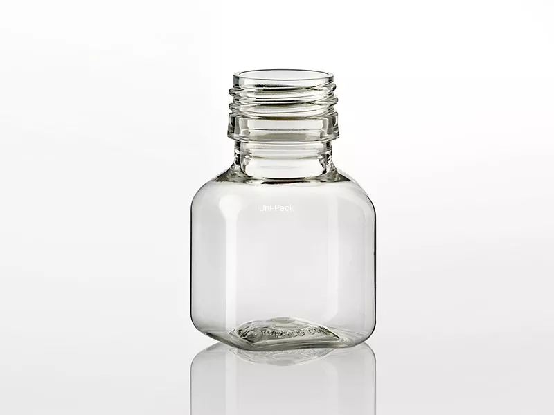 Butelka plastikowa PET kwadratowa gładka 50 ml śr. 28 mm