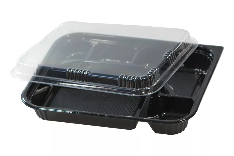 Opakowanie na sushi / lunch box, 5-komorowe 238x191x36+20 mm (HPJ8305) komplet